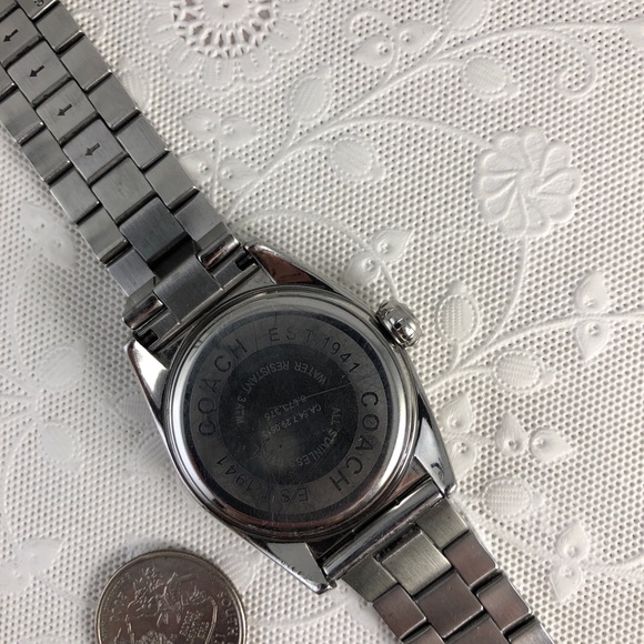 Coach Stainless Steel White w/Blue Accents Watch - Picture 7 of 9